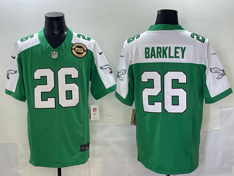Men 2025 Philadelphia Eagles 26 Barkley green Nike Limited NFL Jersey style 009